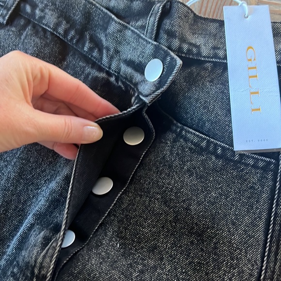 Gilli NWT Black Denim Mini Skirt Small - Picture 2 of 5